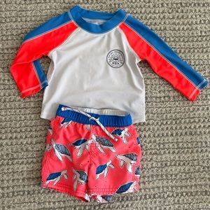 Boys Baby Gap Swimsuit and Rashguard size 6-9 months.